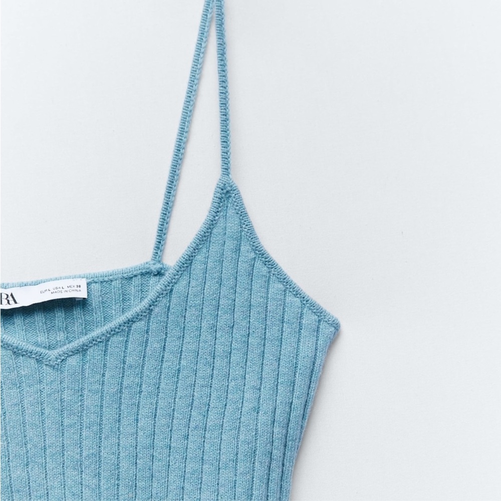 Zara Knit Ribbed Crop Top - Picture 4 of 9